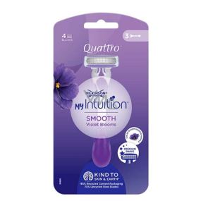 Wilkinson My Intuition Quattro Smooth Violet Bloom razor for women 3 pieces