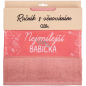 Albi Gift towel - The Dearest Grandma pink 50 x 90 cm