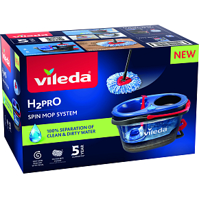 Vileda H2PRO Mop with Fringes Rotating Cleaning Set