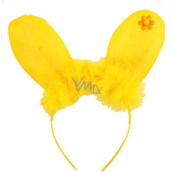 Yellow headband with feather ears 23 cm