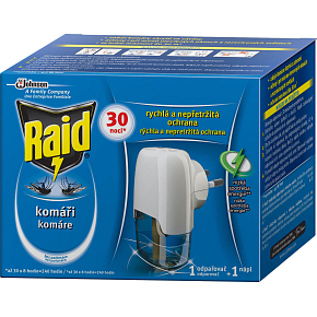 Raid Electric Evaporator with Liquid Refill Against Mosquitoes, 30 Nights, 1+21 ml