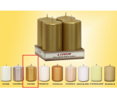 Lima Smooth Metallic Gold Candle Cylinder 50 x 100 mm 4 pieces