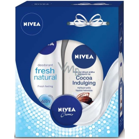 Nivea Cocoa Indulging Nourishing Body Lotion 250 ml + Fresh Natural antiperspirant spray 150 ml + cream 30 ml, cosmetic set