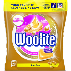 Woolite Pro-Care Keratin gel capsules for washing delicate laundry, softens and protects the fibers of 28 pieces