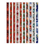 Ditipo Gift wrapping paper 70 x 200 cm Christmas Luxury light blue and silver flasks
