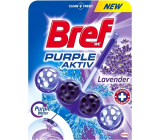 Bref Purple Aktiv Lavender toilet block for hygienic cleanliness and freshness of your toilet, colors the water in a purple shade of 50 g