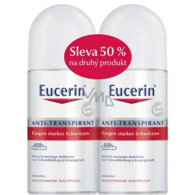 Eucerin 48h ball antiperspirant deodorant roll-on without alcohol for sensitive skin 2 x 50 ml, duopack