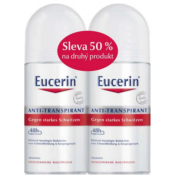 Eucerin 48h ball antiperspirant deodorant roll-on without alcohol for sensitive skin 2 x 50 ml, duopack