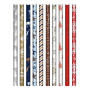 Ditipo Gift wrapping paper 70 x 500 cm Christmas turquoise blue-brown stars