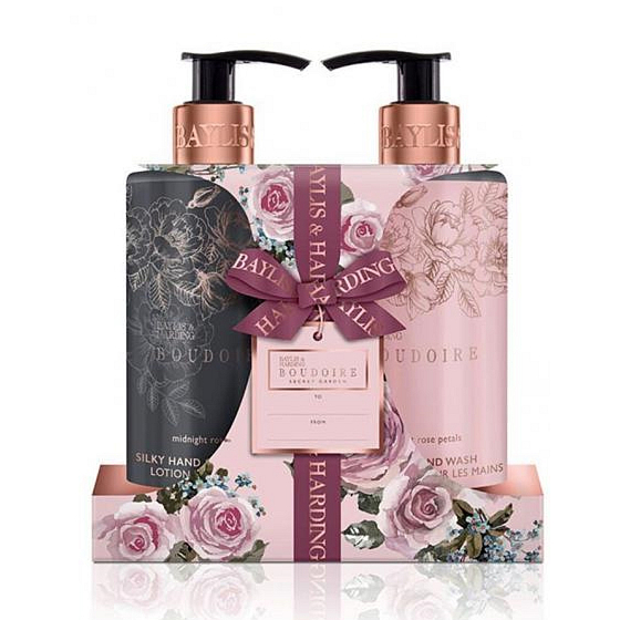 Baylis & Harding Rose petals liquid soap 300 ml + liquid hand cream 300 ml hand care gift set