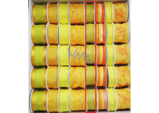 Ditipo Fabric ribbon with wire yellow-green translucent 3 mx 25 mm