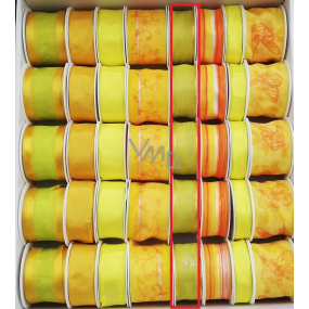 Ditipo Fabric ribbon with wire yellow-green translucent 3 mx 25 mm