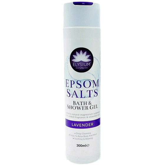 Elysium Spa Lavender bath and shower gel with natural magnesium sulphate and added aroma of essential oils 300 ml