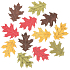 Wooden leaves yellow-green-red-brown 4 cm 12 pieces