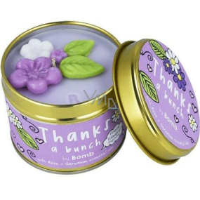 Bomb Cosmetics Thank You - Thanks A Bunch scented natural, handmade candle in a tin can burns up to 35 hours
