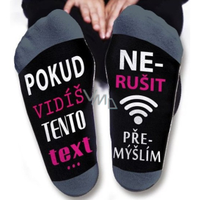 Nekupto Family gifts with humor Socks If you see this text.. Do not disturb I'm thinking, size 39-42