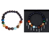 Chakra bracelet - Planets of the solar system elastic natural stone, ball 16 - 17 cm