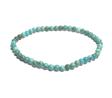 Turquoise bracelet elastic natural stone, ball 4 mm / 16 - 17 cm, bristle stone, talisman of travelers and animal lovers