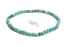 Turquoise bracelet elastic natural stone, ball 4 mm / 16 - 17 cm, bristle stone, talisman of travelers and animal lovers