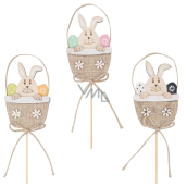 Bunny in a cupcake wooden dowel 9 cm + skewers 1 piece different colours