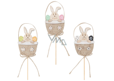 Bunny in a cupcake wooden dowel 9 cm + skewers 1 piece different colours