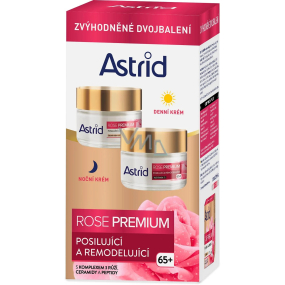 Astrid Rose Premium 65+ strengthening and remodelling day cream for very mature skin 50 ml + Rose Premium 65+ strengthening and remodelling night cream for very mature skin 50 ml, duopack