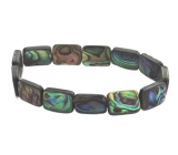 Paua mušle / Abalon s duhovou hrou barev náramek 10 x 17 mm / 16 - 17 cm, symbol ochrany a životní rovnováhy