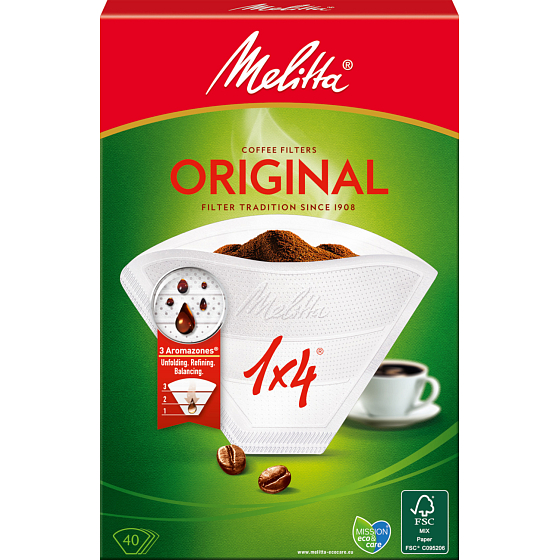 Melitta Original Coffee Filters 1×4, 40 pcs