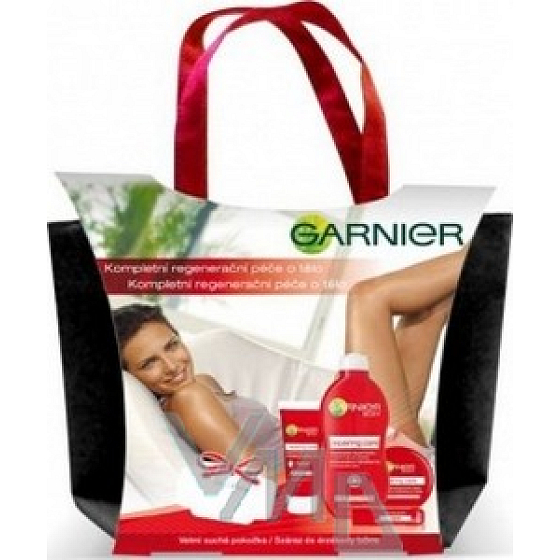 Garnier Body care body lotion 250 ml + cream 100 ml + body cream 50 ml + balm 4.7 ml + bag, cosmetic set