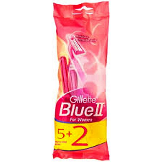 Gillette Lady Blue II Women Disposable razors with moisturizing tape 5 + 2 pieces, for women