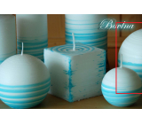 Lima Aromatic spiral Cotton candle white - turquoise ball 100 mm 1 piece