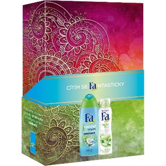 Fa Coconut Water shower gel 250 ml + Fresh antiperspirant deodorant spray 150 ml, cosmetic set