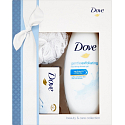 Dove Gentle Exfoliating shower gel 250 ml + toilet soap 100 g + washing sponge, cosmetic set