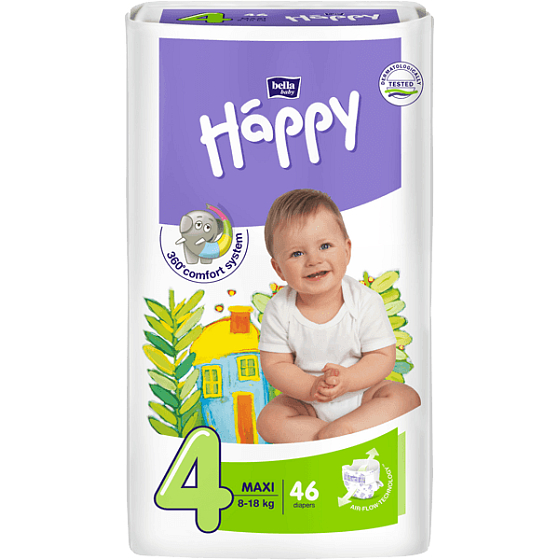 Bella Happy 4 Maxi 8-18 kg diaper pants 46 pieces