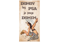 Bohemia Gifts Decorative painting for hanging Home without a dog 20 x 40 cm