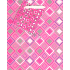 Nekupto Gift paper bag 14 x 11 x 6.5 cm Pink 1347 30 KFS