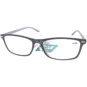 Berkeley Reading glasses +4.0 black, gray sides 1 piece MC2 ER2135