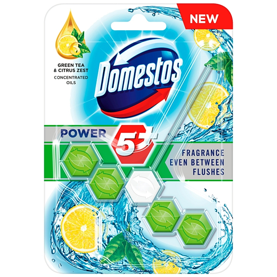 Domestos Power 5 Green Tea & Citrus Toilet solid block 55 g