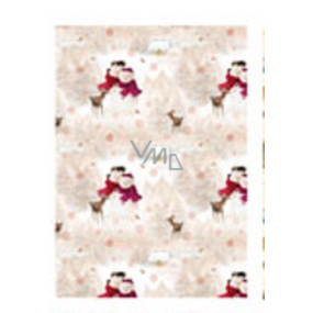 Ditipo Gift wrapping paper 70 x 200 cm Christmas 100 x 70, 2 pieces, white-beige snowmen