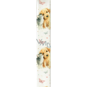 Ditipo Gift wrapping paper 70 x 200 cm white dog and cat