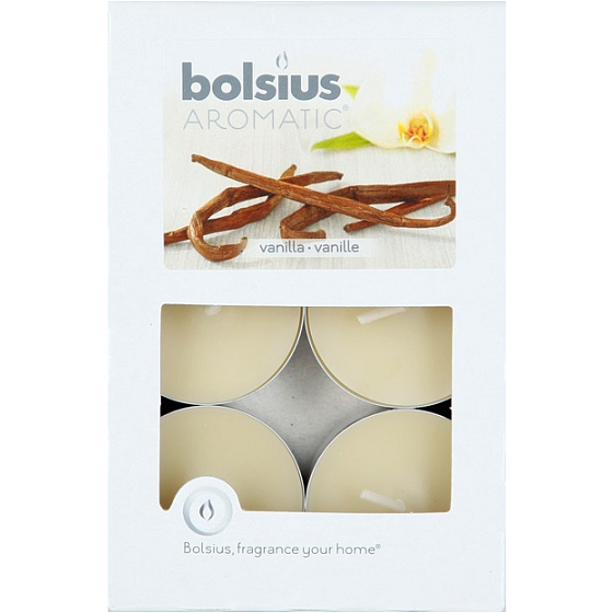 Bolsius Aromatic Vanilla - Vanilla scented tea lights 6 pieces, burning time 4 hours
