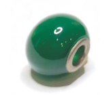 Avanturine green pendant round natural stone 14 mm, hole 4,2 mm 1 piece, lucky stone