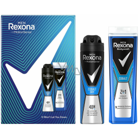 Rexona Men Cobalt antiperspirant deodorant spray 150 ml + Men Cobalt 2in1 shower gel and shampoo 250 ml, cosmetic set for men