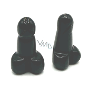 Chalcedony black Penis for happiness, natural stone for building approx. 3 cm