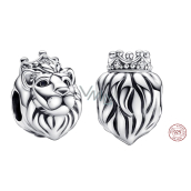 Sterling silver 925 Royal Lion, bead on bracelet symbol