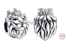 Sterling silver 925 Royal Lion, bead on bracelet symbol