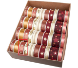 Ditipo Fabric Christmas ribbon with wire Red-copper with gold stars 3 m x 25 mm
