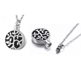 Commemorative urn pendant, Tree of Life waterproof, Stainless steel 18 x 29 mm