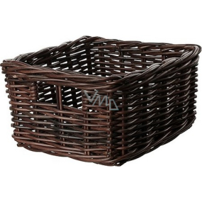 Dark brown wicker basket 27 x 20 x 14 cm