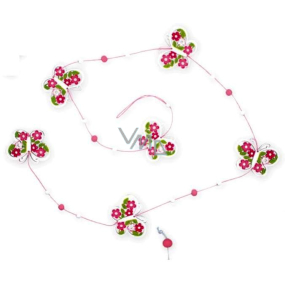Pink-white butterfly chain, 118 cm